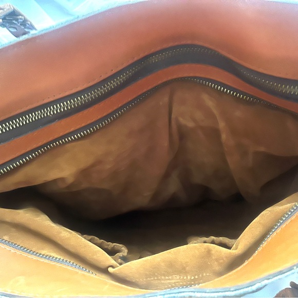 NWT Patricia Nash Denim Patchwork Tote Satchel - Picture 7 of 12